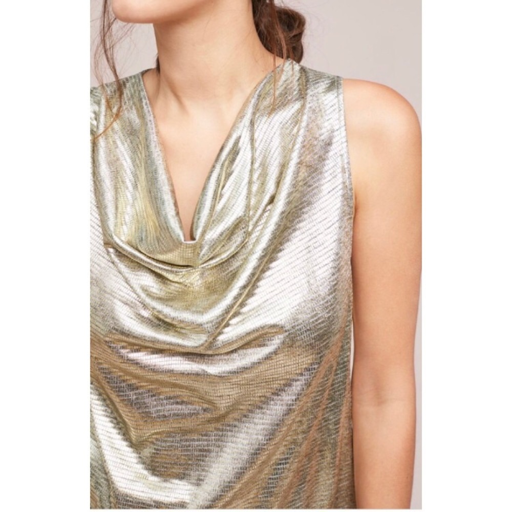 NWT Anthropologie Shine Cowl Neck Top - Picture 2 of 3